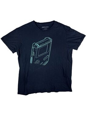 Gameboy Large Black Tshirt Retro Gaming Console Handheld Nintendo Throwback
